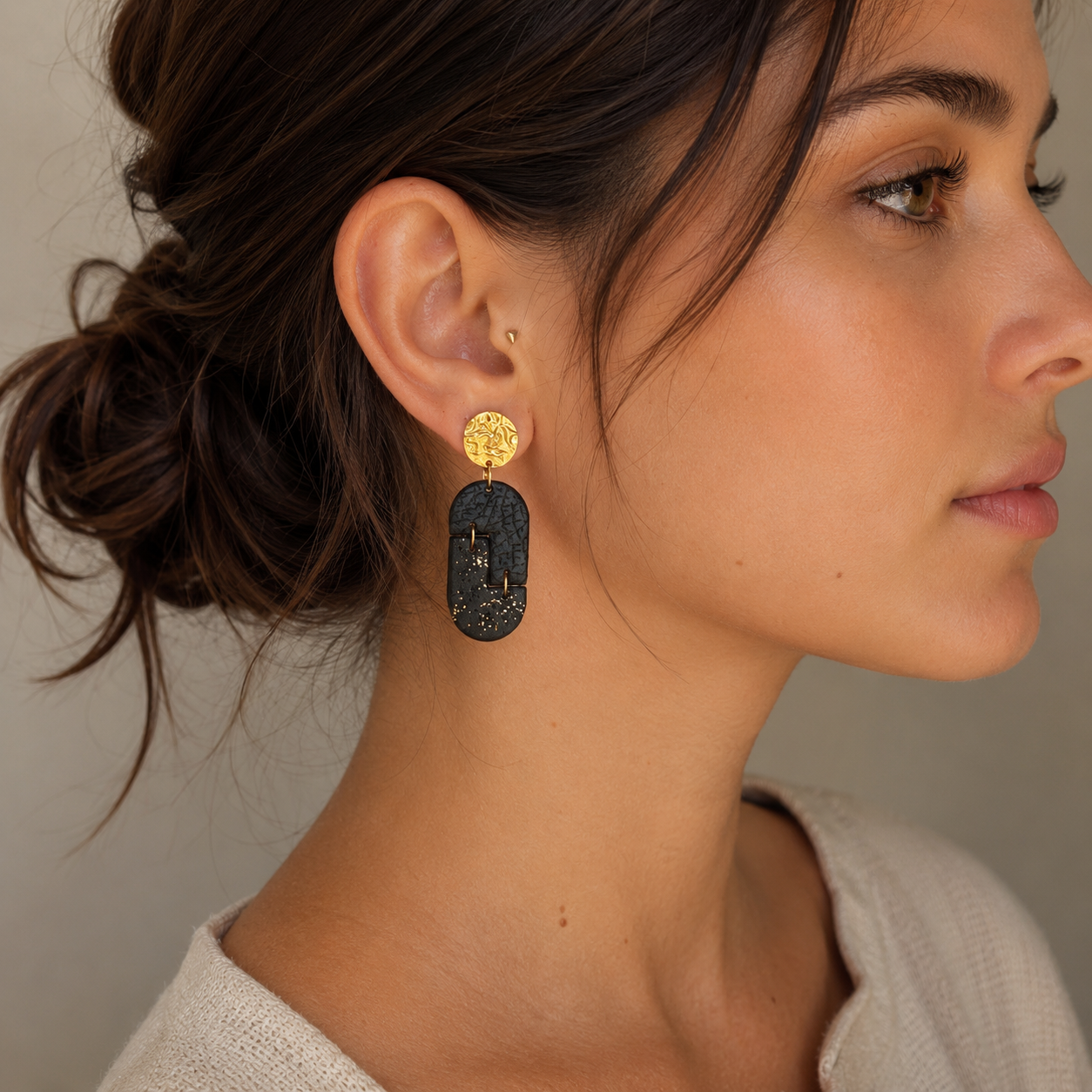Pendientes Eclipse noir - Imagen 2