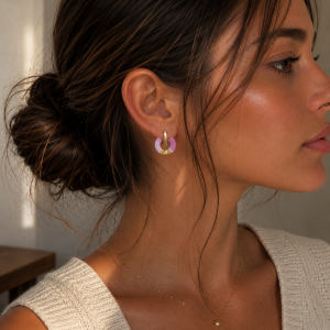 Alternative view of Pendientes Chispa rose